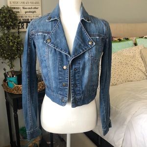 Bullhead Black Cropped Medium Denim Jacket